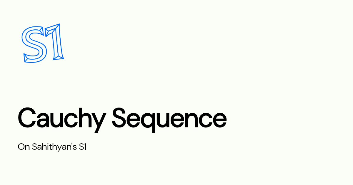Cauchy sequence sahithyan s s1